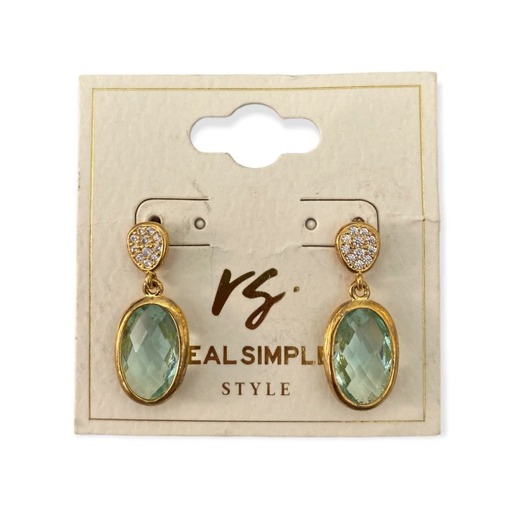Real Simple Earrings Dangle Aqua